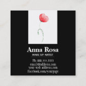 *~* moderne elegante rote mit quadratische visitenkarte (Rückseite)