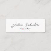 Moderne, elegante rote schwarze Schrift Telefonnummerkarte (Vorderseite)