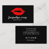 Moderne Elegante Rote Täler Schlicht Schwarz Visitenkarte (Vorne/Hinten)