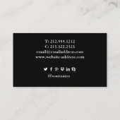 Moderne Elegante Rote Täler Schlicht Schwarz Visitenkarte (Rückseite)