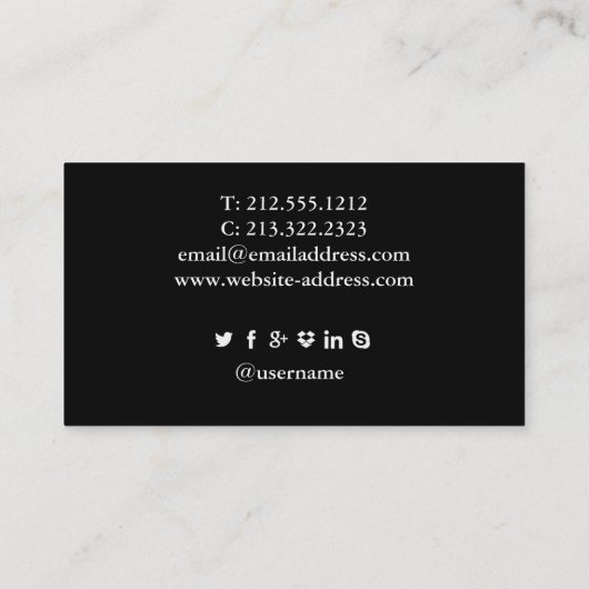 Moderne Elegante Rote Täler Schlicht Schwarz Visitenkarte (Rückseite)