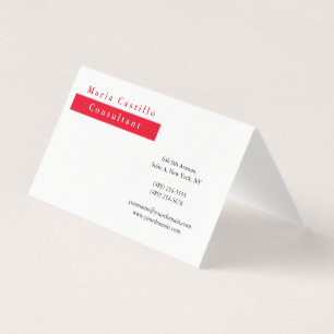 Moderne elegante rote weiße Minimalist Visitenkarten