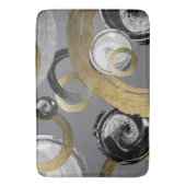 Moderne elegante Rough Rings Circles Abstrakt Badematte (Vorderseite Vertikal)