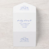 Moderne Elegante Royal Blue Wedding All In One Einladung (Außenbereich)