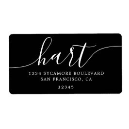 Moderne, elegante Rücksendeadresse der Black Scrip