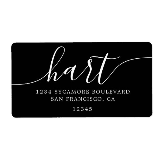 Moderne, elegante Rücksendeadresse der Black Scrip (Vorne)