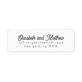 Moderne elegante Rücksendeadresse für Hochzeiten (Vorne)