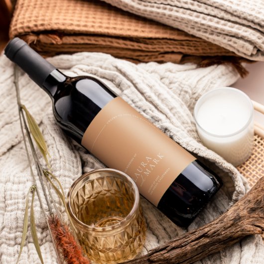 Moderne Elegante Rust Boho Arch Minimalistische Ho Weinetikett