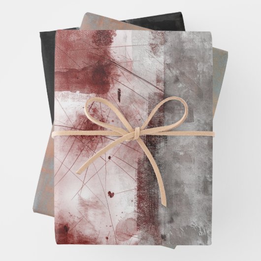 Moderne Elegante Rustikale Abstrakt Geschenkpapier Set (Beispiel)