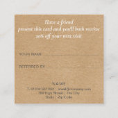 Moderne elegante, rustikale Kraft-Grünanlage Empfehlungskarte (Rückseite)