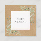 Moderne elegante, rustikale Kraft-Grünanlage Empfehlungskarte (Vorderseite)