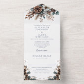 Moderne Elegante Rustikale Pinecone All In One Einladung (Innen Boden)