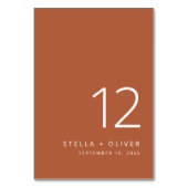 Moderne Elegante Rustikale Terracotta auf dem Mont Tischnummer (Rückseite)