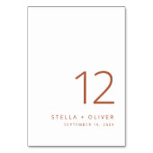 Moderne Elegante Rustikale Terracotta auf dem Mont Tischnummer (Rückseite)