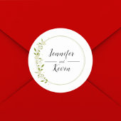 Moderne elegante rustikale Wildblume Hochzeit Runder Aufkleber