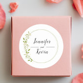 Moderne elegante rustikale Wildblume Hochzeit Runder Aufkleber