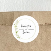 Moderne elegante rustikale Wildblume Hochzeit Runder Aufkleber