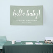 Moderne elegante Sage Green Baby Dusche Banner (Messeveranstaltung)