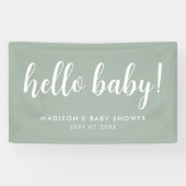 Moderne elegante Sage Green Baby Dusche Banner (Horizontal)