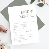 Moderne Elegante Sage Green | Editierbare Namen Ho