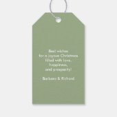 Moderne elegante Sage Green Frohe Weihnachten Geschenkanhänger (Rückseite)