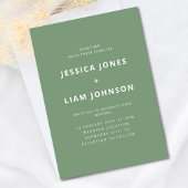 Moderne elegante Sage Green Minimalistisch Wedding Einladung