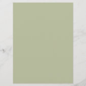 Moderne, elegante Sage Green und Gold Foliage Menükarte (Rückseite)