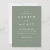 Moderne Elegante Sage Green Wedding Einladung (Vorderseite)