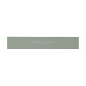 Moderne Elegante Sage Green Wedding Einladungsbanderole (Flach)