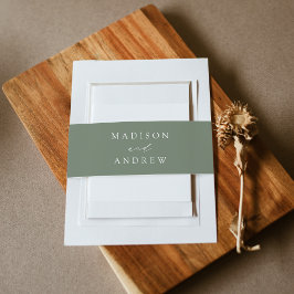 Moderne Elegante Sage Green Wedding Einladungsbanderole