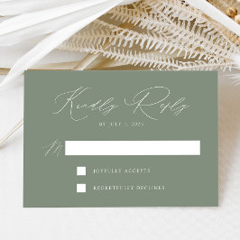 Moderne Elegante Sage Green Wedding RSVP Karte