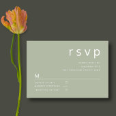 Moderne Elegante Sage Green Wedding RSVP Karte