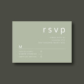 Moderne Elegante Sage Green Wedding RSVP Karte