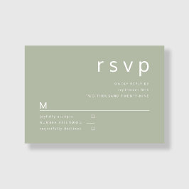 Moderne Elegante Sage Green Wedding RSVP Karte