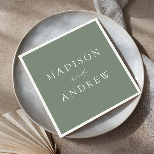 Moderne Elegante Sage Green Wedding Serviette