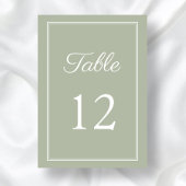 Moderne Elegante Sage Green Wedding Tischnummer
