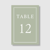 Moderne Elegante Sage Green Wedding Tischnummer