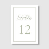 Moderne Elegante Sage Green Wedding Tischnummer