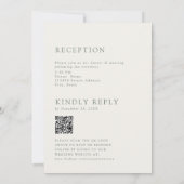 Moderne elegante Salbei-grüne Hochzeits-QR-Code-RS Einladung (Rückseite)