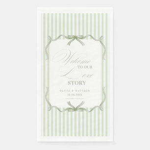 Moderne elegante salbeigrüne Hochzeit Serviette