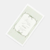 Moderne elegante salbeigrüne Hochzeit Serviette (Ecke)