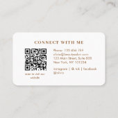 Moderne elegante Salon-Initialen weißer QR-Code Visitenkarte (Rückseite)
