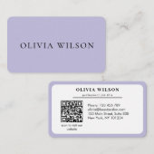 Moderne elegante Salon-Initialen weißer QR-Code Visitenkarte (Vorne/Hinten)