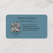 Moderne elegante Salon-Initialen weißer QR-Code Visitenkarte (Rückseite)