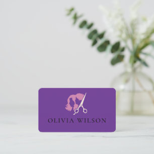 Moderne elegante Salon-Initialen weißer QR-Code Visitenkarte