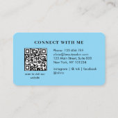 Moderne elegante Saloninitialen weißer QR-Code Bu Visitenkarte (Rückseite)