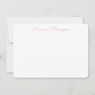 Moderne Elegante Saubere Mädchenhaft Rosa Name Mitteilungskarte