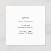 Moderne Elegante Saubere Scheren Haarstylistin Quadratische Visitenkarte (Rückseite)