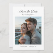 Moderne elegante Save-the-Date-Foto-Einladung Save The Date (Vorderseite)