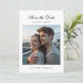 Moderne elegante Save-the-Date-Foto-Einladung Save The Date (Stehend Vorderseite)